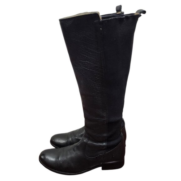 Frye Molly Gore Tall Boots Black Leather Riding Equestrian Style Sz 8B - Picture 6 of 15
